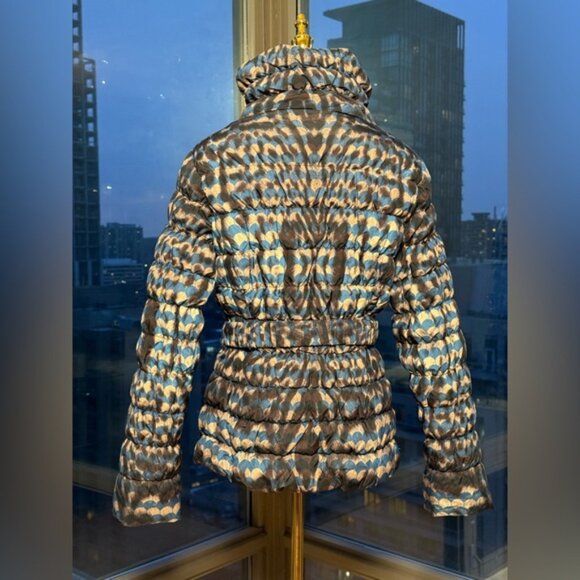 🆕 CAVALLI CLASS 🧿 Blue Spotted Down Filled Puffer Jacket, Sz IT44 US 8 - Picture 7 of 16